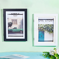 2 Sets 2 Colors Rectangle Wood Photo Frames with Hanging Hook&nbsp;DIY-GA0005-70