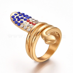 (Jewelry Parties Factory Sale)Ion Plating(IP) 304 Stainless Steel Finger Rings&nbsp;RJEW-E157-08G-K