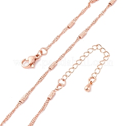 Brass Singapore Chains Necklaces for Women&nbsp;NJEW-D302-04RG