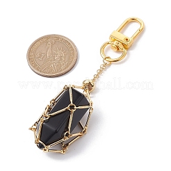 Brass Macrame Pouch Stone Holder Pendant Decoration&nbsp;HJEW-JM01690-01