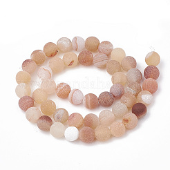 Dyed Natural Striped Agate/Banded Agate Beads Strands&nbsp;G-T098-05A-07