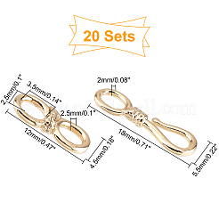 20 Sets Brass Hook and S-Hook Clasps&nbsp;KK-FH0003-02