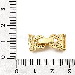 Arch Brass Micro Pave Clear Cubic Zirconia Fold Over Clasps&nbsp;KK-V008-22G