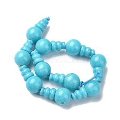 Natural White Jade 3-Hole Guru Bead Strands&nbsp;G-K149-45