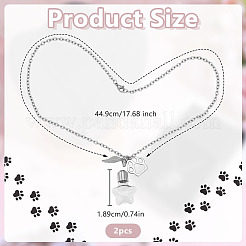 2Pcs 304 Stainless Steel Pendant Necklaces&nbsp;NJEW-DR00038