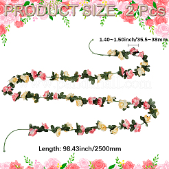 Plastic Artificial Rose Rattan&nbsp;DIY-WH20062-112A