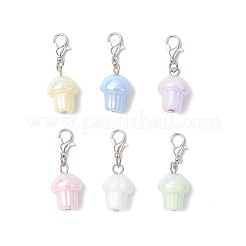 UV Plating Acrylic Mushroom Pendant Decorations&nbsp;HJEW-JM03393