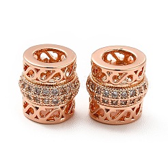 Rack Plating Brass Micro Pave Cubic Zirconia European Beads&nbsp;KK-C010-49