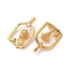 Brass Micro Pave Cubic Zirconia Pendants&nbsp;KK-K382-54G