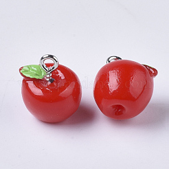Apple Resin Charms&nbsp;X-RESI-R184-04A