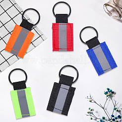 10Pcs 5 Colors Rectangle Polyester Pendant Keychains&nbsp;KEYC-CN0001-13