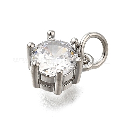 Brass Pave Cubic Zirconia Pendants&nbsp;KK-V002-23P-01
