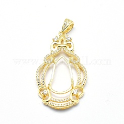 925 Sterling Silver Pendant Cabochon Open Back Settings&nbsp;STER-P044-02G