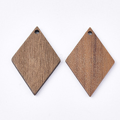 Undyed Walnut Wood Pendants&nbsp;WOOD-T023-06