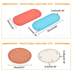 4Pcs 2 Style Oval & Flat Round PU Leather Bottom&nbsp;DIY-PH0003-55