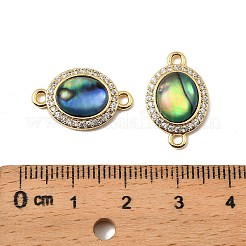 Natural Paua Shell Oval Connector Charms&nbsp;KK-G538-12G