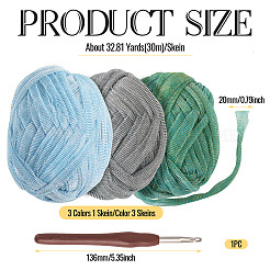 3 Skeins 3 Colors Polyester Yarn&nbsp;DIY-MB0002-06B