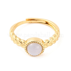 Round Natural Blue Lace Agate Adjustable Rings&nbsp;LS-RJEW-Q817-03G-03