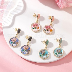 3 Pairs Alloy Enamel Dangle Stud Earrings&nbsp;EJEW-JE06680