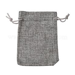 Polyester Imitation Burlap Packing Pouches Drawstring Bags&nbsp;ABAG-R005-9x12-04
