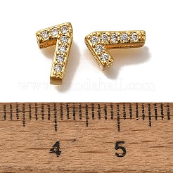 Rack Plating Number Brass Micro Pave Clear Cubic Zirconia Silde Charms&nbsp;KK-A231-13H
