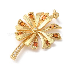 Rack Plating Brass Micro Pave Cubic Zirconia Pendants&nbsp;KK-U022-03B-G