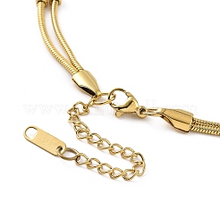 304 Stainless Steel Satellite Chains Double Layer Necklace for Men Women&nbsp;NJEW-P271-05G