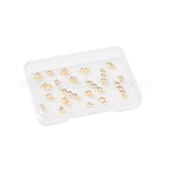 20Pcs 5 Styles Brass Pave Clear Cubic Zirconia Links Connector Charms&nbsp;KK-FS0002-05