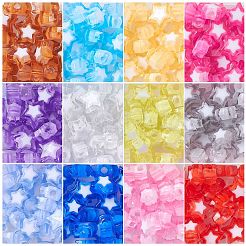 300Pcs 12 Colors Transparent Acrylic Beads&nbsp;TACR-CJ0001-63