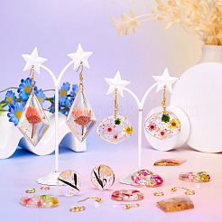 DIY Dried Flower inside Resin Dangle Earring Kits&nbsp;DIY-TA0010-83