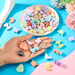 50Pcs 10 Styles UV Plating Opaque Acrylic Beads Sets&nbsp;OACR-TA0003-94