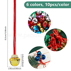 60Pcs 6 Colors Iron Bell Pendant Decorations&nbsp;AJEW-ME0002-50