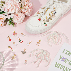 10 Styles Alloy Enamel/Rhinestone/Resin Imitation Pearl Shoe Charms&nbsp;AJEW-OC0015-30