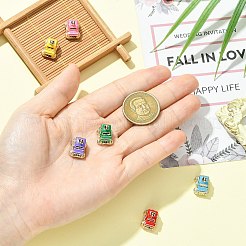 6Pcs 6 Colors Zinc Alloy Enamel Pendants&nbsp;ENAM-CJ0007-33