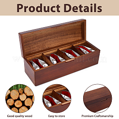 4 Grids Wooden drawer-Style Storage Boxes for Tea Bag&nbsp;CON-WH0088-48A