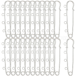 30Pcs Iron Brooch Findings&nbsp;IFIN-SC0002-10B-P