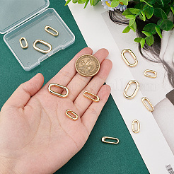 Real 18K Gold Plated 12Pcs 3 Styles Brass Spring Gate Rings&nbsp;KK-PH0005-54