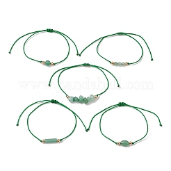 5Pcs 5 Styles Natural Green Aventurine Braided Bead Bracelets&nbsp;BJEW-JB11681-04
