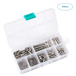 304 Stainless Steel Slide On End Clasp Tubes & Open Jump Rings & Lobster Claw Clasps & Chain Extender&nbsp;STAS-TA0004-65P