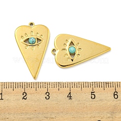 Natural Turquoise Heart Eye Pendants&nbsp;STAS-L278-114G-03