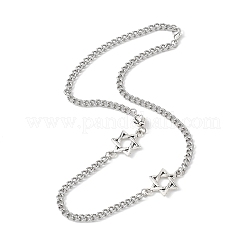 304 Stainless Steel Star of David Link Chain Necklaces&nbsp;NJEW-JN05658