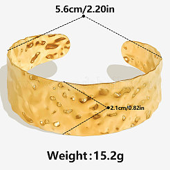 304 Stainless Steel Hammered Cuff Bangles for Women&nbsp;QR6940-2