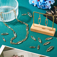 30Pcs Brass with Glass Links/Connector Charms&nbsp;GLAA-TA0004-13