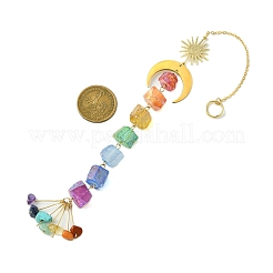 Electroplated Natural Quartz Pendant Decoration&nbsp;HJEW-JM02115