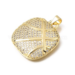 Brass Micro Pave Clear Cubic Zirconia Pendants&nbsp;KK-Z163-10G