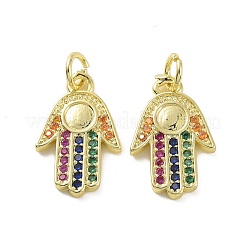 Brass Micro Pave Colorful Cubic Zirconia Pendant Cabochon Settings&nbsp;KK-E068-VF086