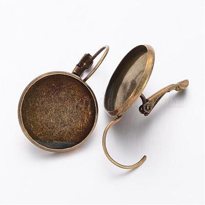 Brass Leverback Earring Settings&nbsp;KK-H024-AB-1