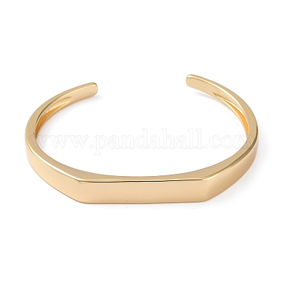 Brass Open Cuff Bangles&nbsp;BJEW-A144-01A-1