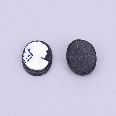 Resin Cameo Lady Head Cabochons&nbsp;CRES-WH0002-01A-1