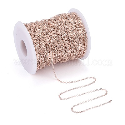 Brass Flat Oval Cable Chains&nbsp;CH030-RG-1